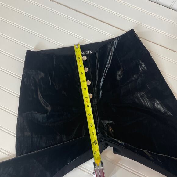 I Am GIA Castor PVC Vinyl Pants Snap Button Fly High Waist Bootcut Black Size M - Picture 6 of 8